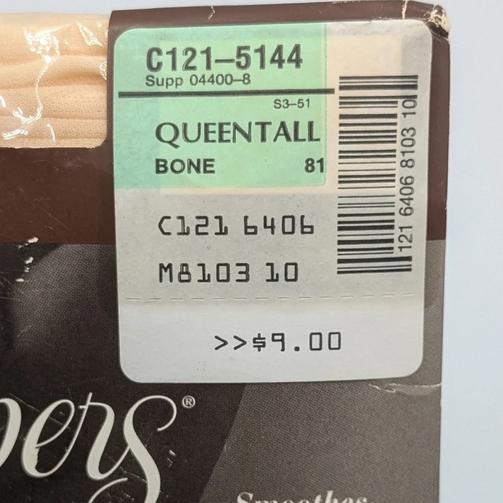 Vintage JCPenney Subtle Shapers‎ Total Support Pantyhose Queen Tall Bone